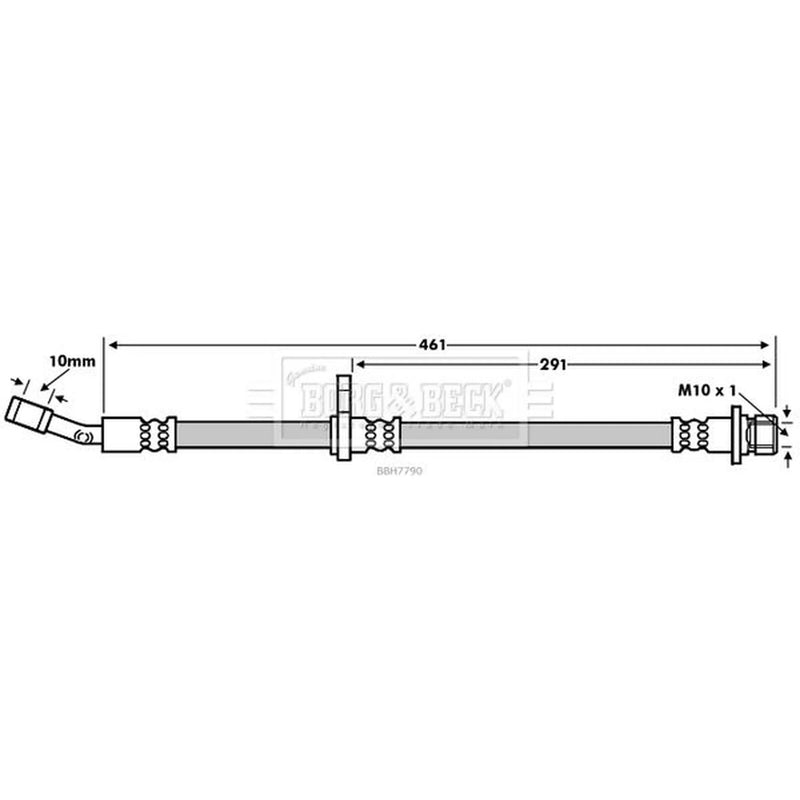 Borg & Beck Brake Hydraulic Hose Line Rear Left BBH7790
