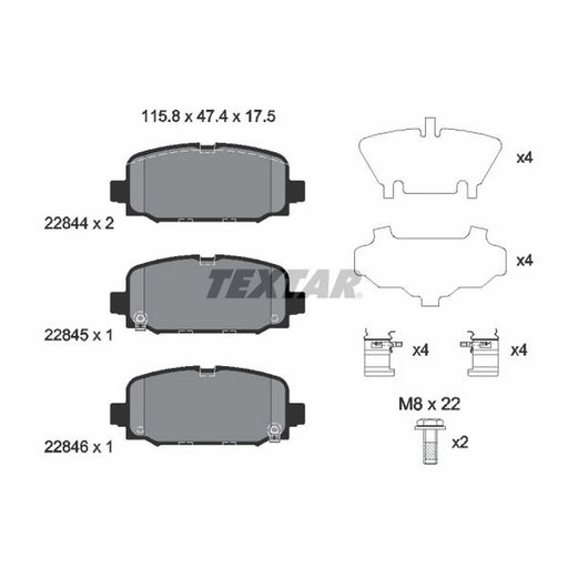 Textar Rear Brake Pad Set 2284401