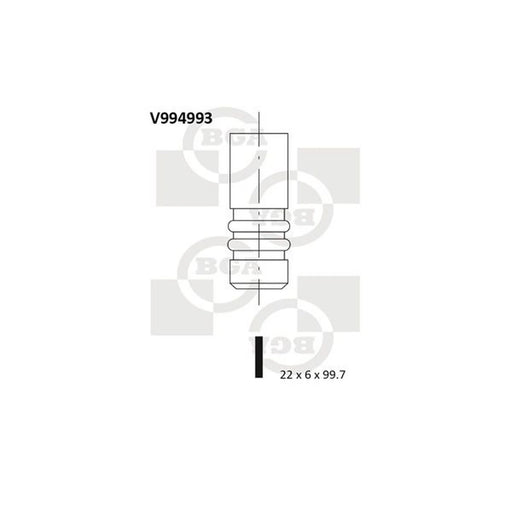 BGA Engine Exhaust Valve 22mm Head V994993