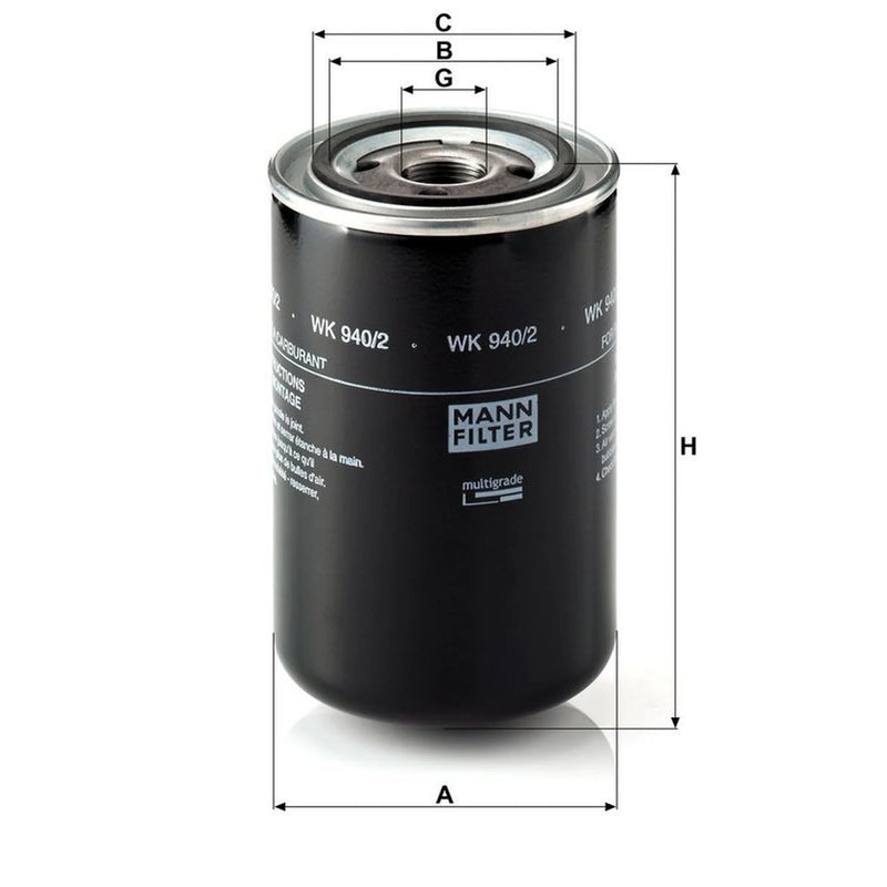 MANN-FILTER Fuel Filter Element WK 940/2