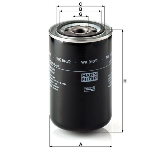 MANN-FILTER Fuel Filter Element WK 940/2