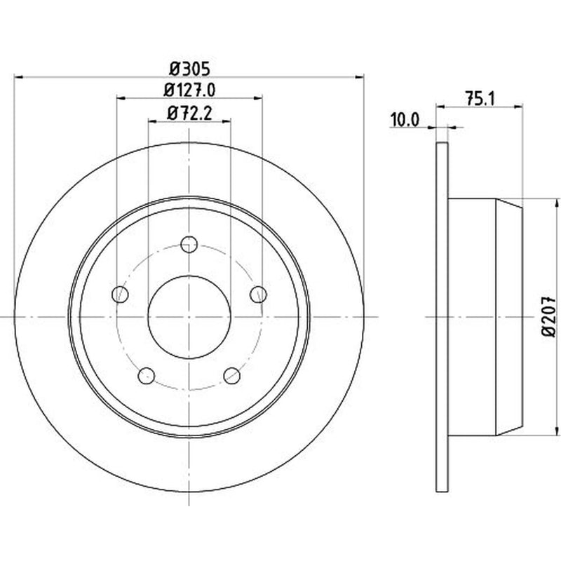DON 2 x Solid Rear Brake Discs PCD23092-x2