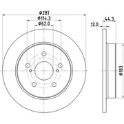 DON 2 x Solid Rear Brake Discs PCD19812-x2
