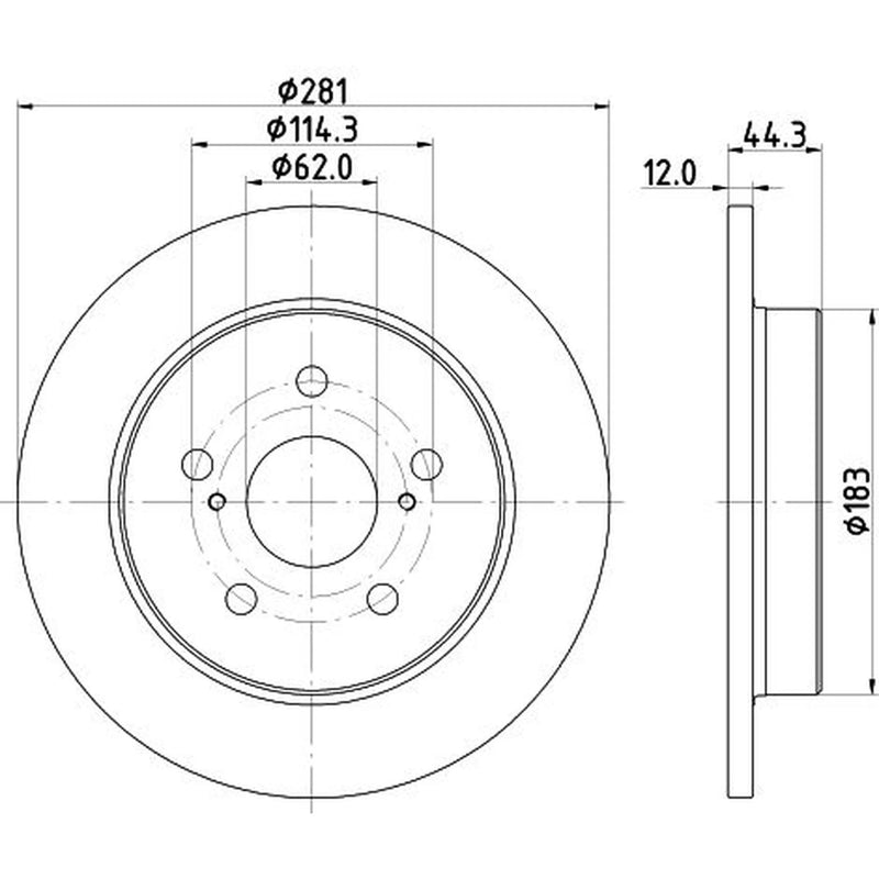 DON 2 x Solid Rear Brake Discs PCD19812-x2