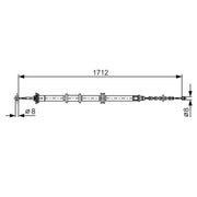 Bosch Handbrake Cable Left Rear 1 987 482 204