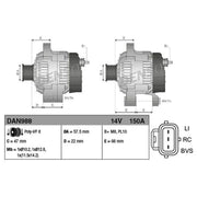 Denso Car Alternator 12V fits Land Rover Range Rover Sport I 2005-2013 2.7