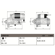 Denso Starter Motor 12V 1.4kW 9 Teeth DSN3133