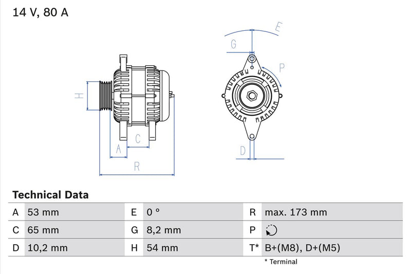 Bosch Car Alternator 12V 0986041381