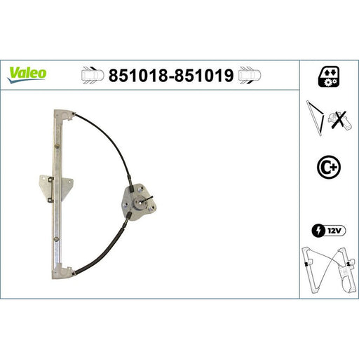 Valeo Electric Window Regulator Lifter Left Front 851018
