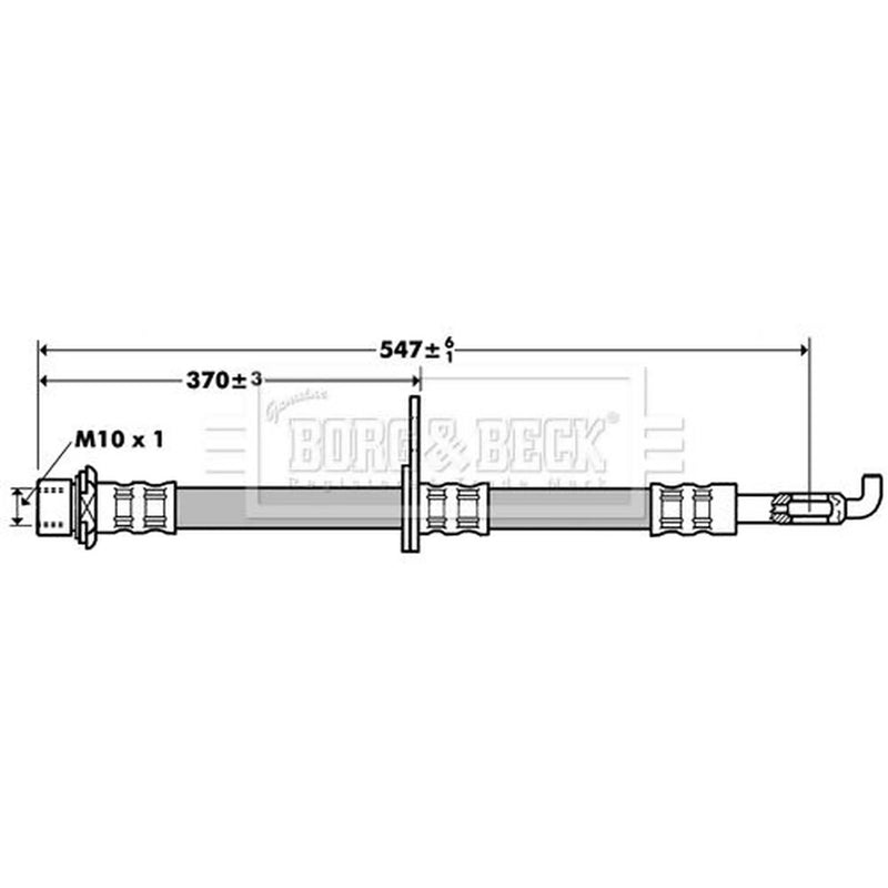 Borg & Beck Brake Hydraulic Hose Line Rear Right BBH7387
