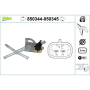 Valeo Electric Window Regulator Lifter Right Front 850345