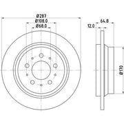 Mintex 2 x Solid Rear Brake Discs MDC1434C-x2