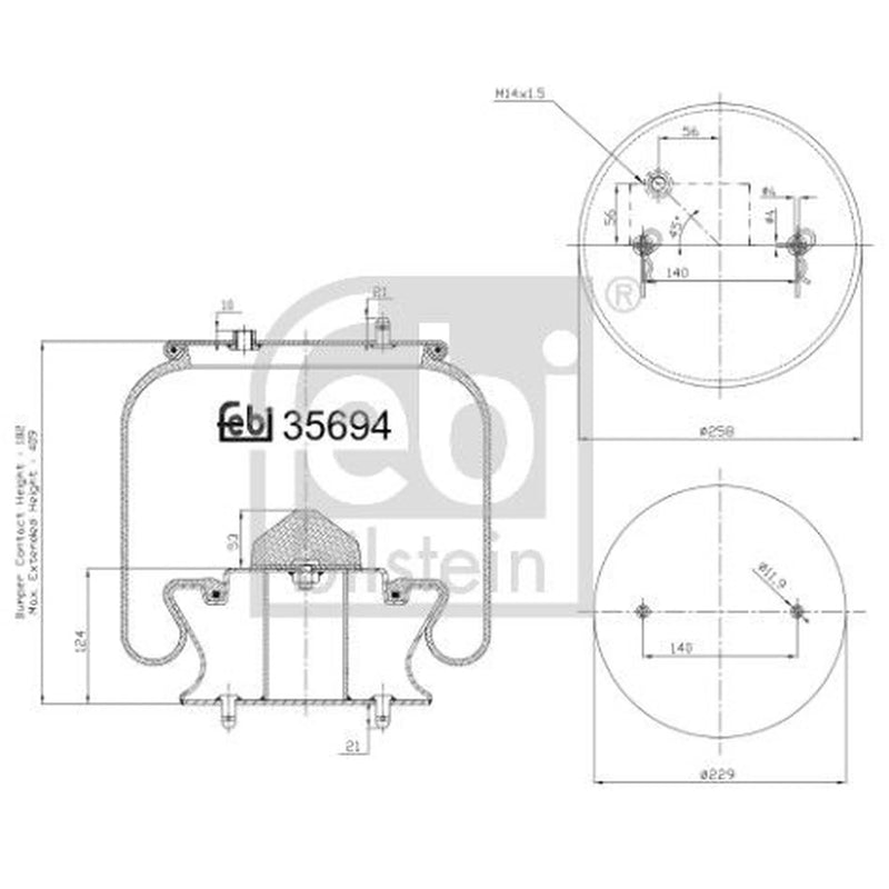 Febi Air Suspension Bellow Front Right 35694