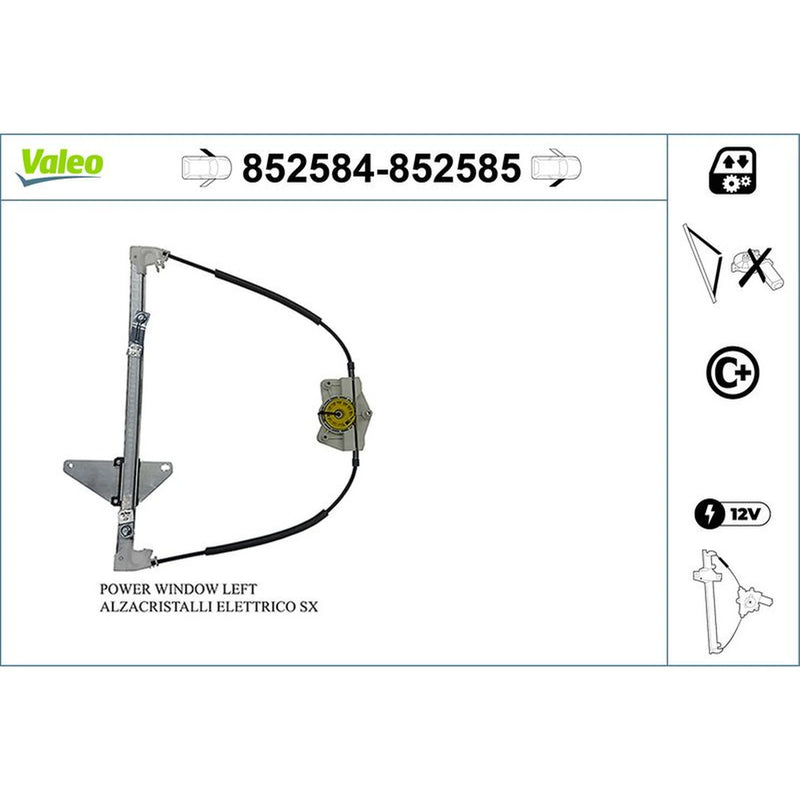 Valeo Electric Window Regulator Lifter Left Front 852584