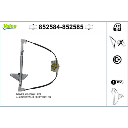 Valeo Electric Window Regulator Lifter Left Front 852584