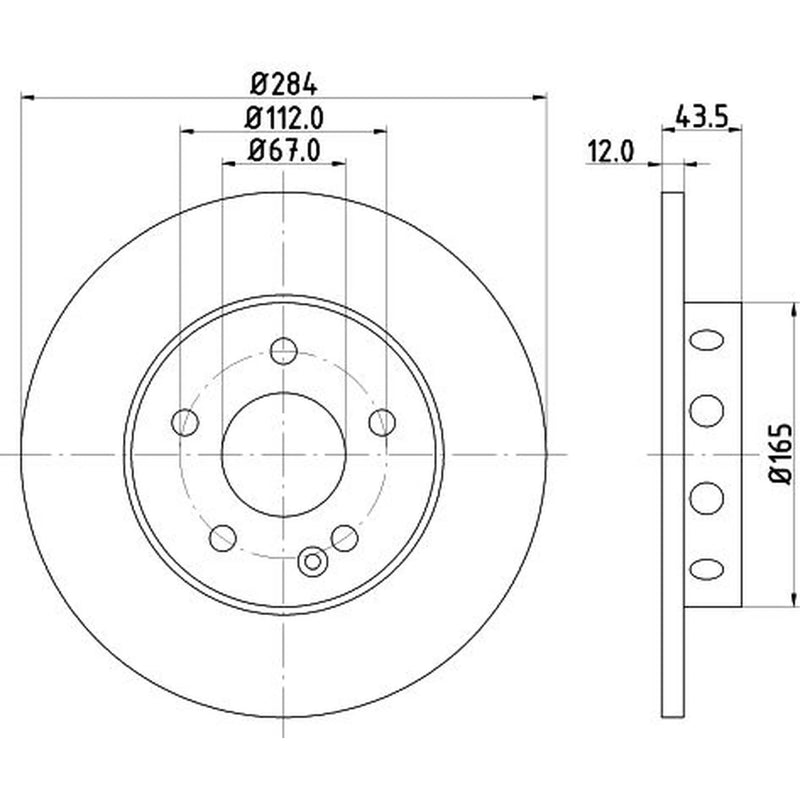 Mintex 2 x Solid Front Brake Discs MDC806