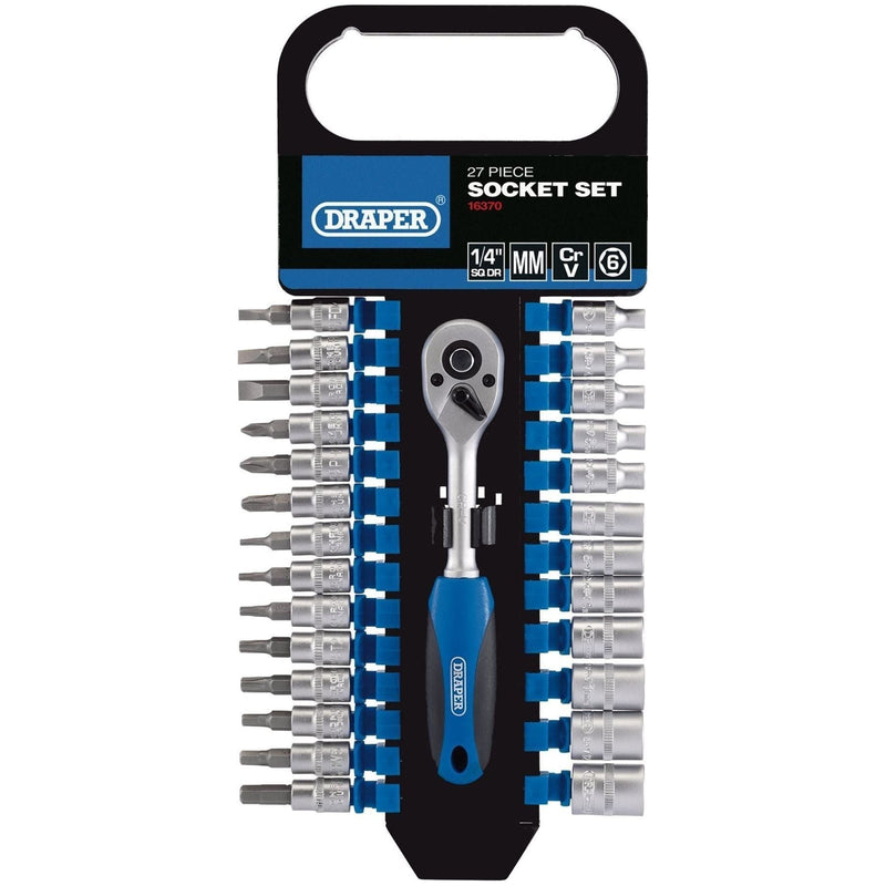 Draper Metric Socket Set, 1/4" Sq. Dr. (27 Piece) 16370 Draper  - Town Parts