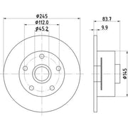Mintex 2 x Solid Rear Brake Discs MDC2000