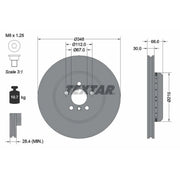 Textar 2 x Two-Piece Front Brake Disc Brake Discs 92351625-x2