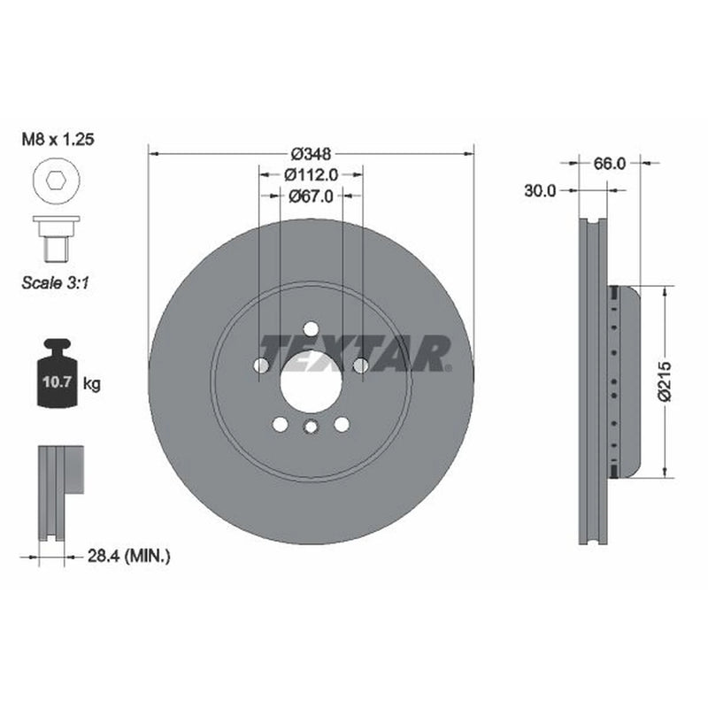 Textar 2 x Two-Piece Front Brake Disc Brake Discs 92351625-x2