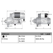 Denso Starter Motor 12V 1.4kW 10 Teeth fits Toyota Land Cruiser Prado 2009 on