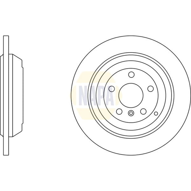NAPA 2 x Solid Rear Brake Discs NBD5416-x2