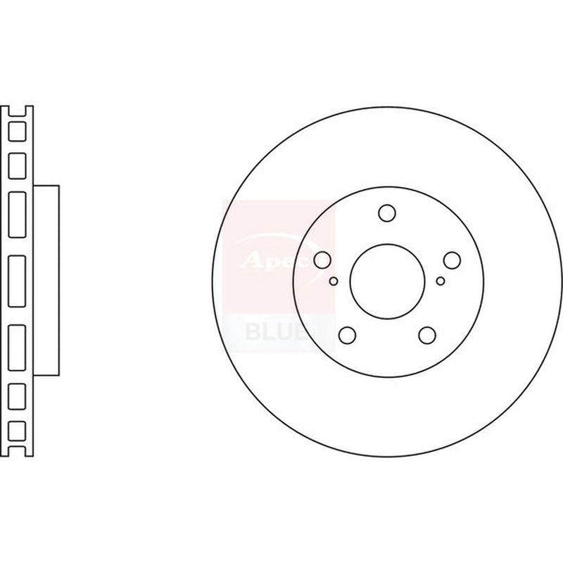Apec 2 x Vented Front Brake Discs SDK6526-x2
