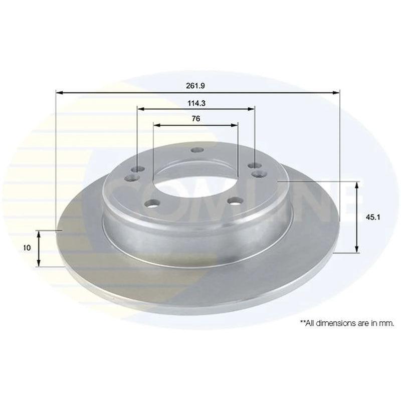 Comline 2 x Solid Rear Brake Discs ADC2415-x2