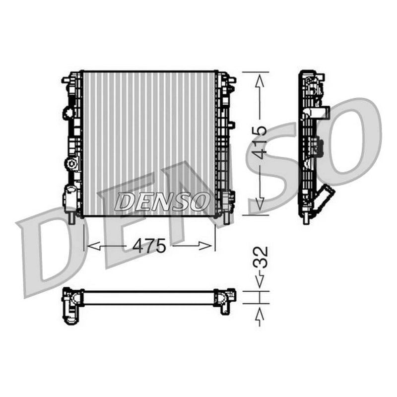 Denso Engine Radiator fits Dacia Logan 2004-2012 1.4 1.5 1.6