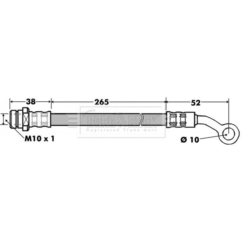 Borg & Beck Brake Hydraulic Hose Line Rear BBH7460