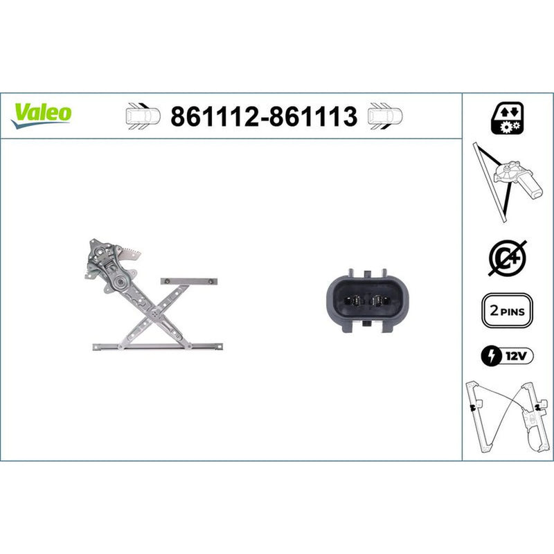 Valeo Electric Window Regulator Lifter Left Front 861112