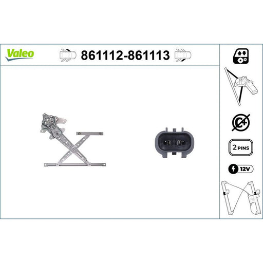 Valeo Electric Window Regulator Lifter Left Front 861112
