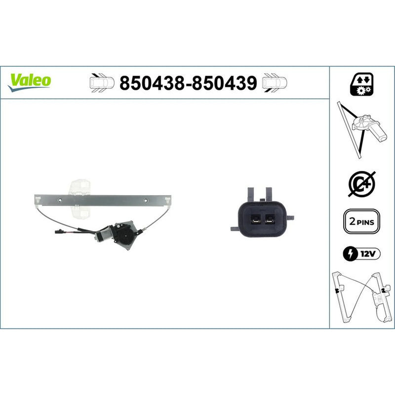 Valeo Electric Window Regulator Lifter Left Rear 850438