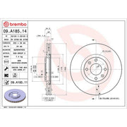 Brembo 2 x Vented Front Brake Discs 09.A185.11-x2