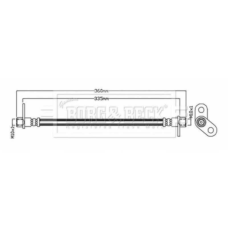 Borg & Beck Brake Hydraulic Hose Line inner BBH8757