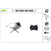 Valeo Electric Window Regulator Lifter Right Rear 861205