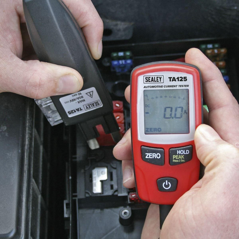 Sealey Automotive Current Tester 80A Mini Standard & Maxi Blade Fuses TA125 Sealey  - Town Parts