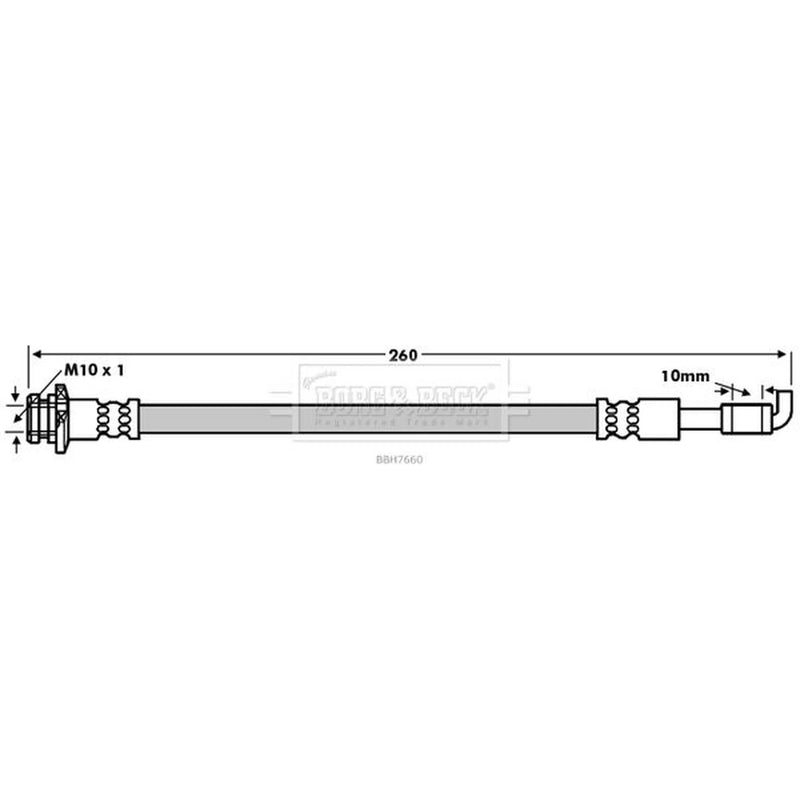 Borg & Beck Brake Hydraulic Hose Line outer BBH7660