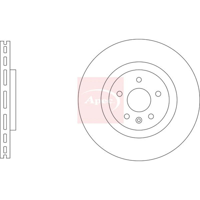 Apec 2 x Vented Front Brake Discs DSK3445-x2