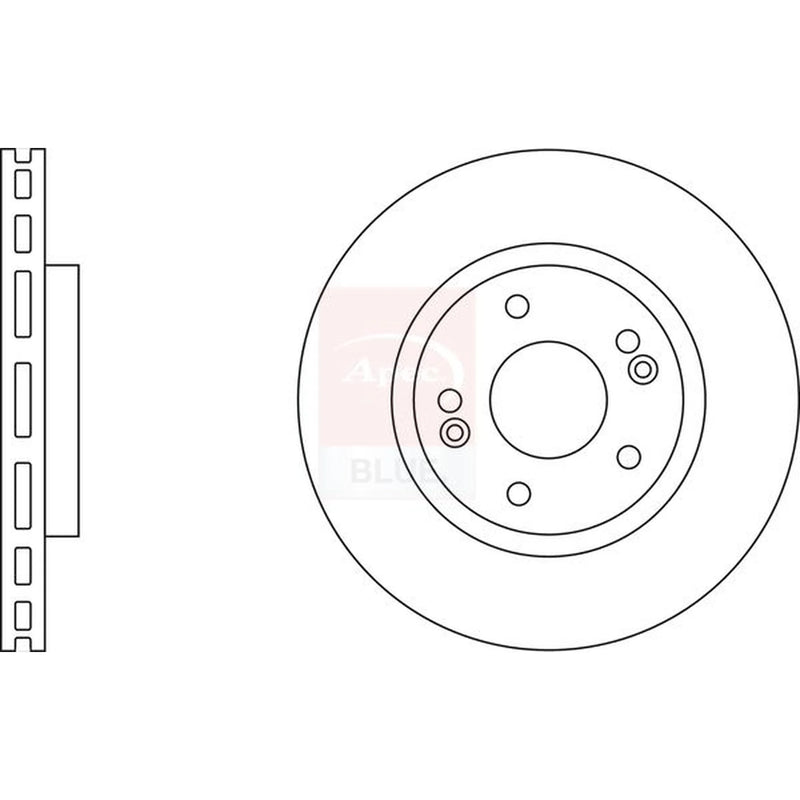Apec 2 x Vented Front Brake Discs SDK6413-x2