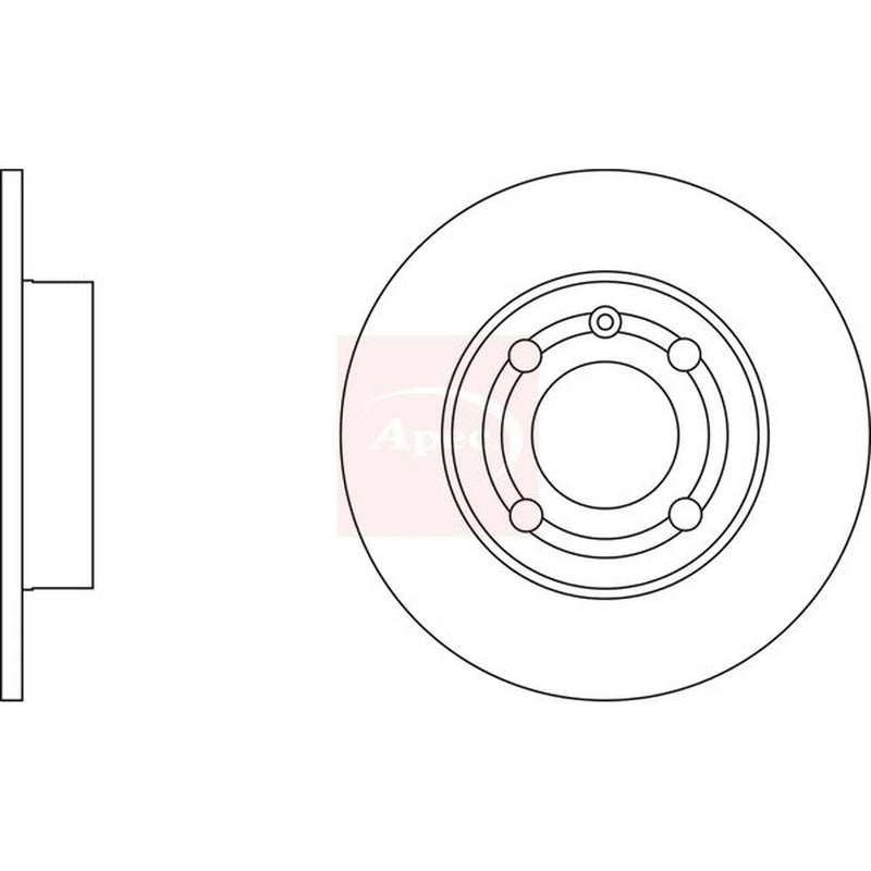 Apec 2 x Solid Rear Brake Discs DSK2165-x2