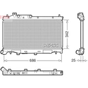Denso Engine Radiator fits Subaru Forester 2013 on 2.0