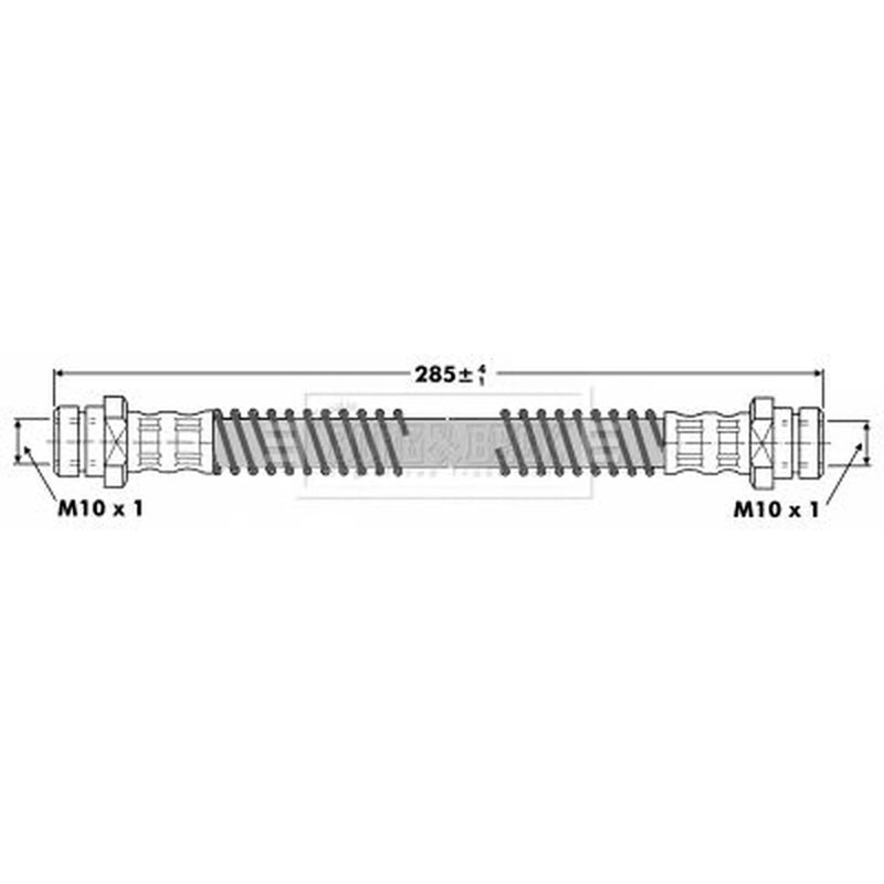 Borg & Beck Brake Hydraulic Hose Line Rear BBH6330