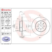 Brembo 2 x Solid Front Brake Discs 08.6918.11-x2