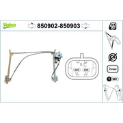 Valeo Electric Window Regulator Lifter Left Front 850902