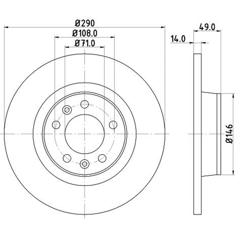 DON 2 x Solid Rear Brake Discs PCD11782-x2