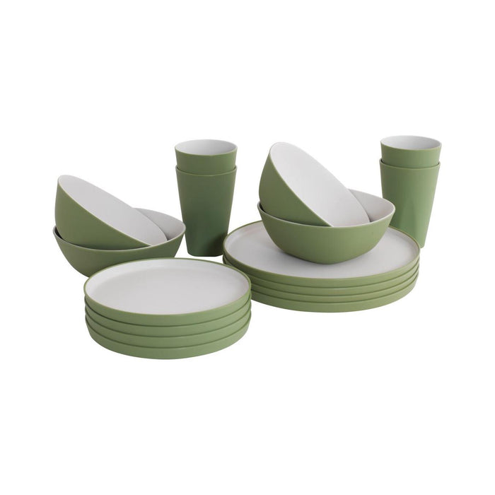 Outwell Gala 4 Person Camping Dinner Set Shadow Green - Outwell - Van Life Living