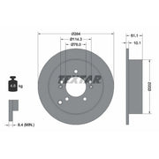 Textar 2 x Solid Rear Brake Discs 92134003-x2