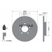 Textar 2 x Solid Rear Brake Discs 92268003-x2