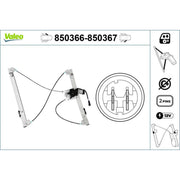 Valeo Electric Window Regulator Lifter Left Front 850366